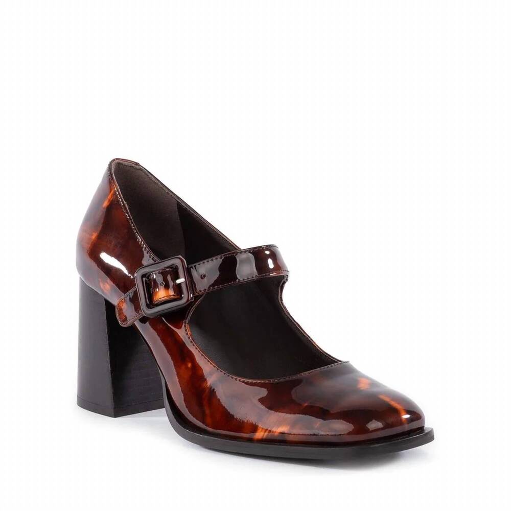 NEW SEYCHELLES women's play pretend heeled mary jane in brown tortoise